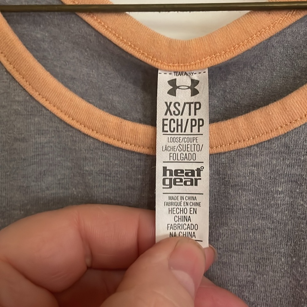 Under Armour Gray and Orange Gym Tank Top - Picture 2 of 3